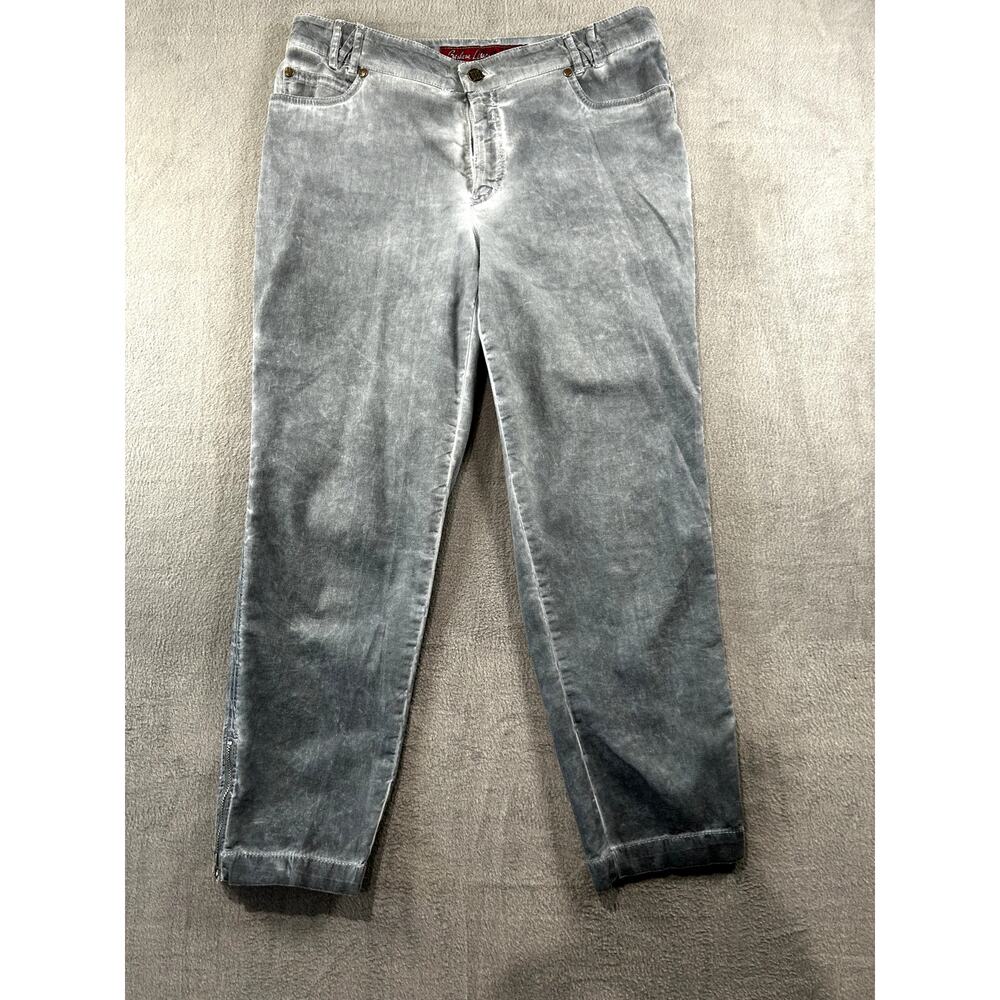 Barbara Lesser Fibers Acid Wash Grey Pants Jeans Size 10‎ Cropped (24" inseam)
